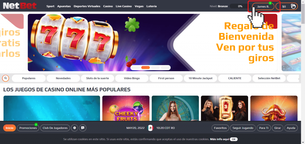 Depositos NetBet México - Paso 1