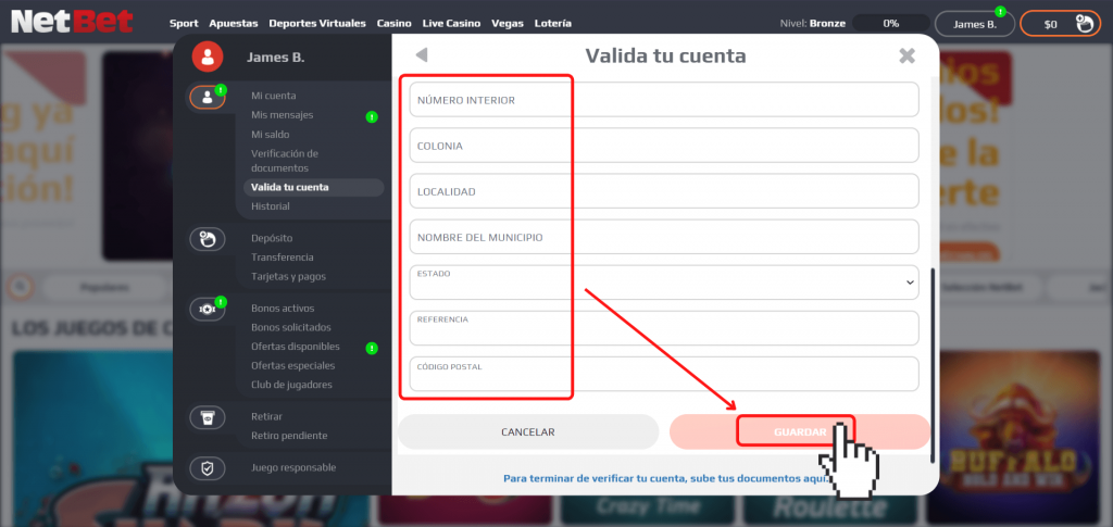 Registro NetBet México - Paso 11